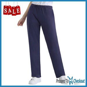 Petite Knit Pants with Pockets - Elastic Waist, Lounge & Workout